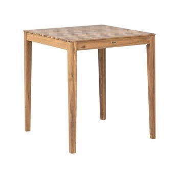 Mesa Rústica De Jardín Exterior De Madera De Acacia Certificada 70 X 70 Cm Marrón Claro Chioggia