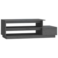 mesa de centro madera maciza de pino gris 120x50x405 cm vidaxl