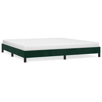 Cama Matrimonial | Cama Para Adultos | Estructura De Cama De Terciopelo Verde 200x200 Cm