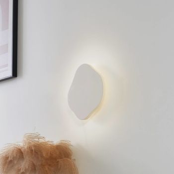 Lámpara de pared led de cerámica, arcilla, yeso blanco