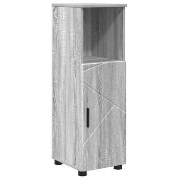 Gabinete De Baño | Armario De Baño Con Almacenamiento Gris Sonoma 30 X 35 X 95 Cm
