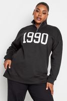 yours sudadera negra con cuello alzado 1990 mujer curvy y tallas grandes yours