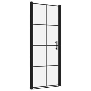 Puertas De Ducha De Vidrio Templado Negro 81x195 Cm Vidaxl