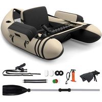 kayak hinchable barco de pesca inflable con 1 bomba costway 135 x 109 x 54 cm beige