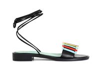 sandalias tipo esclava con multiples tiras en la pala multicolor 37