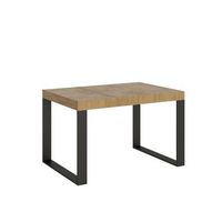 mesa extensible 90x120224 cm tecno roble natural estructura antracita