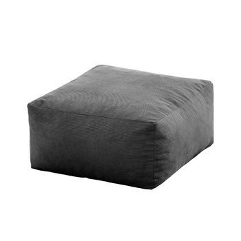 Puf Cuadrado 50x50 Cm En Terciopelo Gris