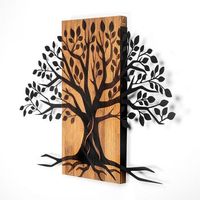 decoracion pared de madera willow-382 nogal negro 80x58 cm