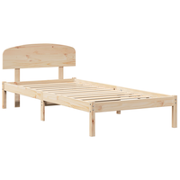 cama individual  estructura de cama con cabecero 90x190 cm madera maciza de pino cfw83281