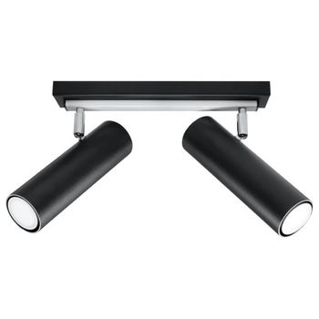 Regleta zani negro, 2 luces