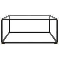 mesa de centrormesa auxiliarrmesita de centro negra con vidrio templado 80x80x35 cm