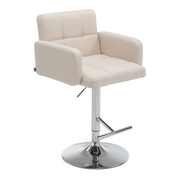 Taburete Los Angeles  En Tela Crema 56x60x93 Cm Clp