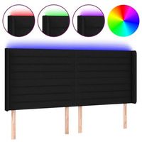 cabecero cama con led  panel de cabecera de tela negro 203x16x118128 cm