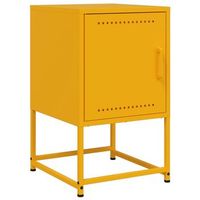 mesita de noche con compartimento con puerta 36 x 39 x 605 cm acero amarillo dec034097