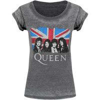 queen camiseta manga larga burnout para mujer