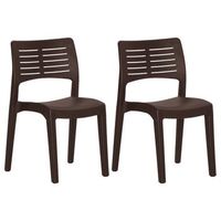 pack 2 uds sillas de jardin  silla de exterior  sillon polipropileno color moca