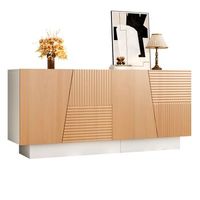 aparador - mueble de salon - mdf y pb - blanco y natural 160x405x72cm