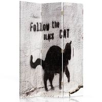 biombo cat graffiti - separador de ambientes cm 110x150 3 paneles