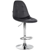 taburete de bar elmore en polipiel metal negro 56x47x58 cm clp