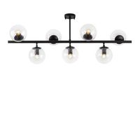 lampara de techo fazli-10531 negro metal vidrio 113x40x46 cm