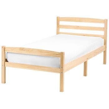 Cama Con Somier Estilo Minimalista De Madera De Pino 80 X 200 Cm Marrón Claro Echallon