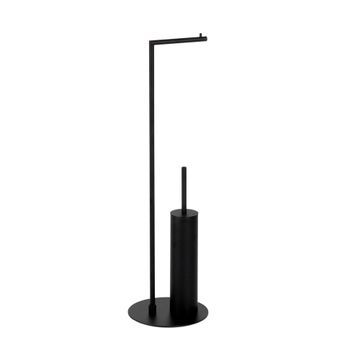 Andrea House Ba73149 Portarrollos Escobillero Negro De Metal