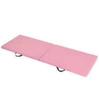 homcom alfombra de gimnasio para yoga pilates fitness plegable portatil gran comodidad 180l x 60l x 5h cm revestimiento sintetico rosa