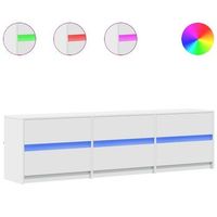 mueble de tv  mueble de salon  gabinete de tv con led madera de ingenieria blanco 180x34x50 cm