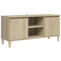 mueble de tv  mueble de salon  mueble de salon tv patas madera maciza roble sonoma 1035x35x50 cm