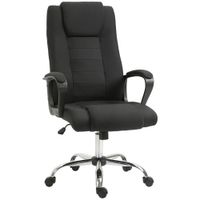 vinsetto silla de oficina con ruedas silla ejecutiva ergonomica giratoria con altura ajustable de lino negro   aosom espana