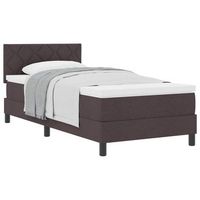 cama tipo box spring manual marron oscuro 90 x 200 cm tela vidaxl