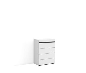 Cómoda, cajonera, mueble auxiliar, 57x35x75cm, dormitorio, habitación, con almacenamiento, estilo moderno, blanco y negro