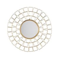 espejo de pared dorado 90 cm redondo vintage estilo hollywood labrit