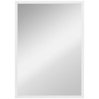 homcom espejo mural rectangular 60 x 40 cm marco de madera blanco ideal para bano salon o dormitorio   aosom espana