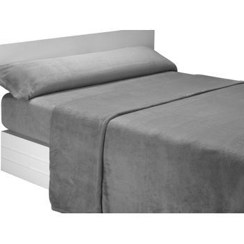 Juego De Sábana Liso De Coralina - 3 Piezas - Cama 105 - Gris - (disponible En Varios Tamaños Y Colores)