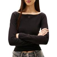 tommy hilfiger camiseta manga larga tjw slim s flag para mujer