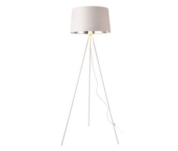 Lámpara de pie manchester - metal tela - 150 x ø 45 cm - blanco y color plata - 1 x e27 [lux.pro]