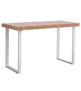 Mesa de estudio estilo industrial roble nordish patas blancas