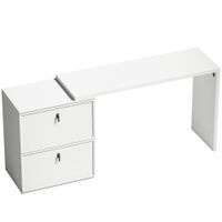 homcom escritorio reversible en forma de l con 2 cajones archivadores diseno moderno para espacios pequenos oficina blanco