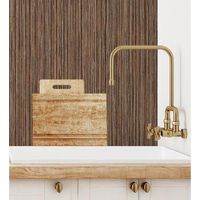 papel pintado vinilico de rayas marron efecto pasta rayada con relieve - maurice lines 681680 de gaulan - rollo de 10 m x 106 m