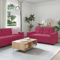 vidaxl juego de sofa 3 uds rojo viento terciopelo
