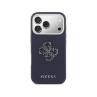guess funda para iphone 17 pro  carcasa efecto piel azul con logo guess diseno elegante y ajuste preciso