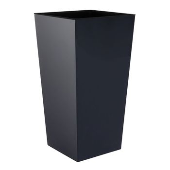 Maceta alta en plastico antracita de 19,5x19,5x37,5cm