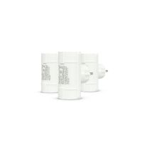 garza - adaptador doble lateral schuko con proteccion infantil y toma de tierra - pack de 3