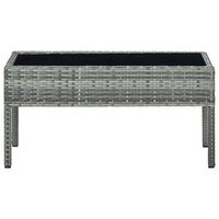 mesa de jardin  mesa de exterior ratan sintetico gris 75x40x37 cm