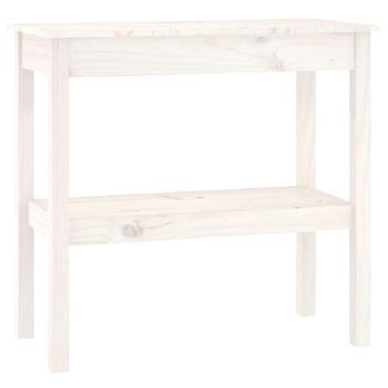 Mesa Consola De Madera Maciza De Pino Blanco 80x40x75 Cm Vidaxl