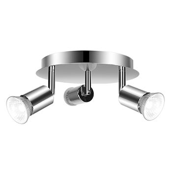 Aigostar- Lámpara de Techo Focos LED,Plafón con 3 Focos GU10 Base,ø200mm,Ajustable y Giratorio Lámpara de techo paradormitorio, cocina, salón, pasillo. No incluye bombillas.
