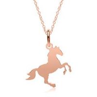 cadena de caballo de plata 925 banado en oro rosa