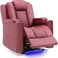 sillon para tv relax con funcion reclinable y led sillon ajustable electrico hasta 150kg con masaje para salon dormitorio home cinema - rojo