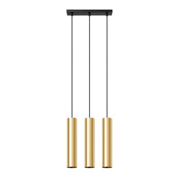 Lámpara colgante vaza dorado pulido, 3 luces